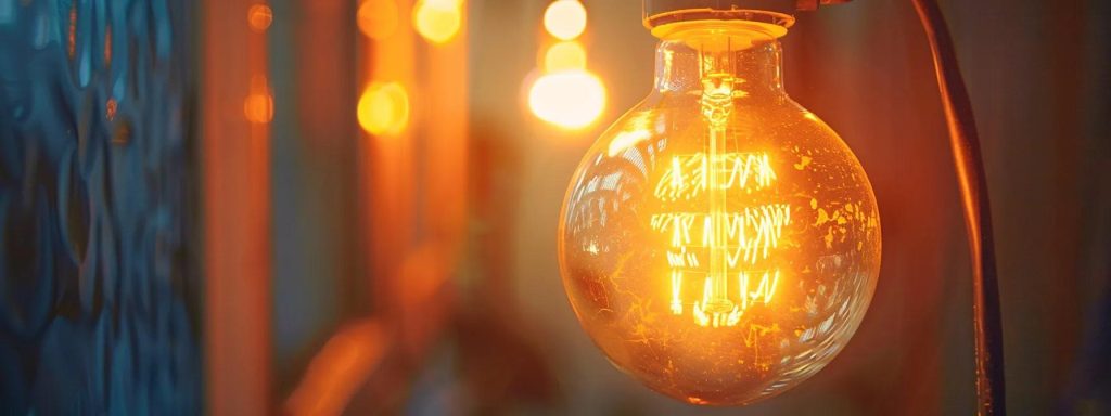 Close-up of a flickering light to illustrate electrical issues inside a home